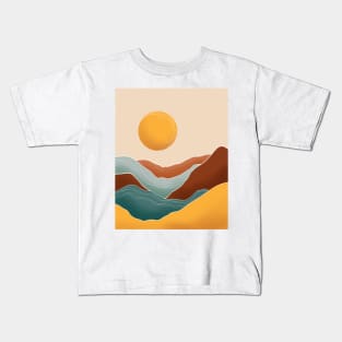 Modern Earthy Tones Mountains 35 Kids T-Shirt